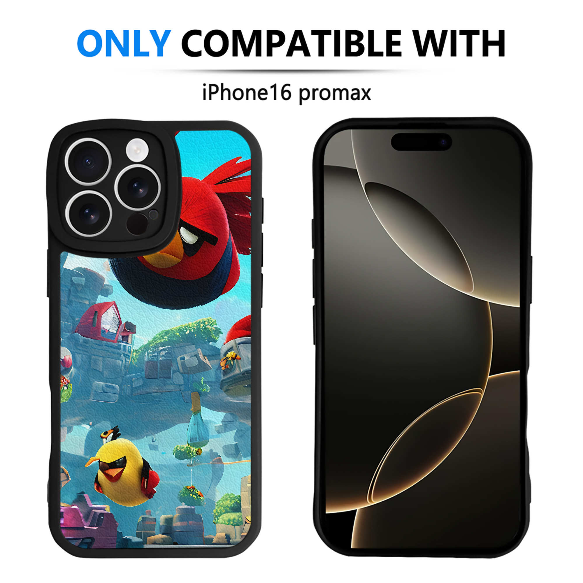（画像用） Angry Birds アングリーバード 【iPhone 16シリーズ対応】シリコンスマホケース（レザー調） 材質：シリコン